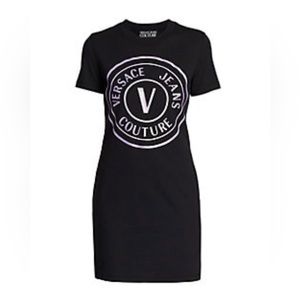 Versace Jeans Couture
V Emblem Metallic Logo Mini Dress